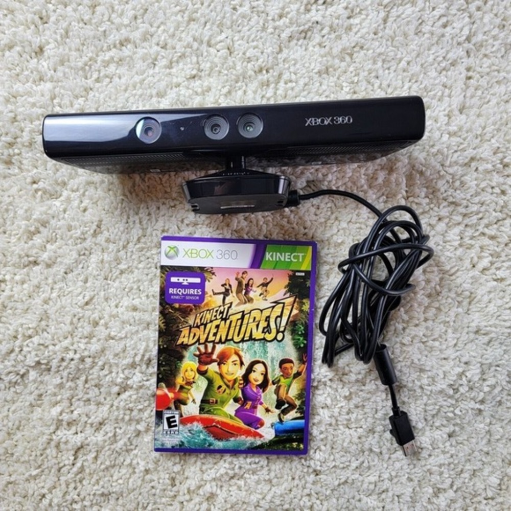 Microsoft Xbox 360 Kinect‎ Sensor Bar Model 1473 Black w/ Kinect Adventures